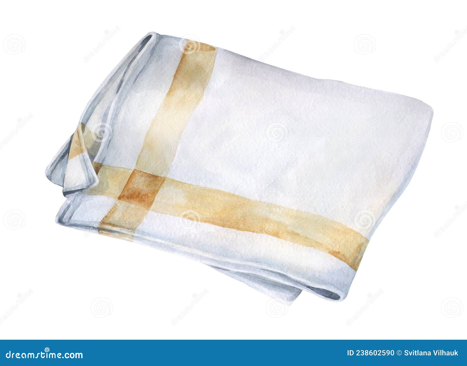 Kitchen Towel. Watercolor Hand Drawing Stock Illustration