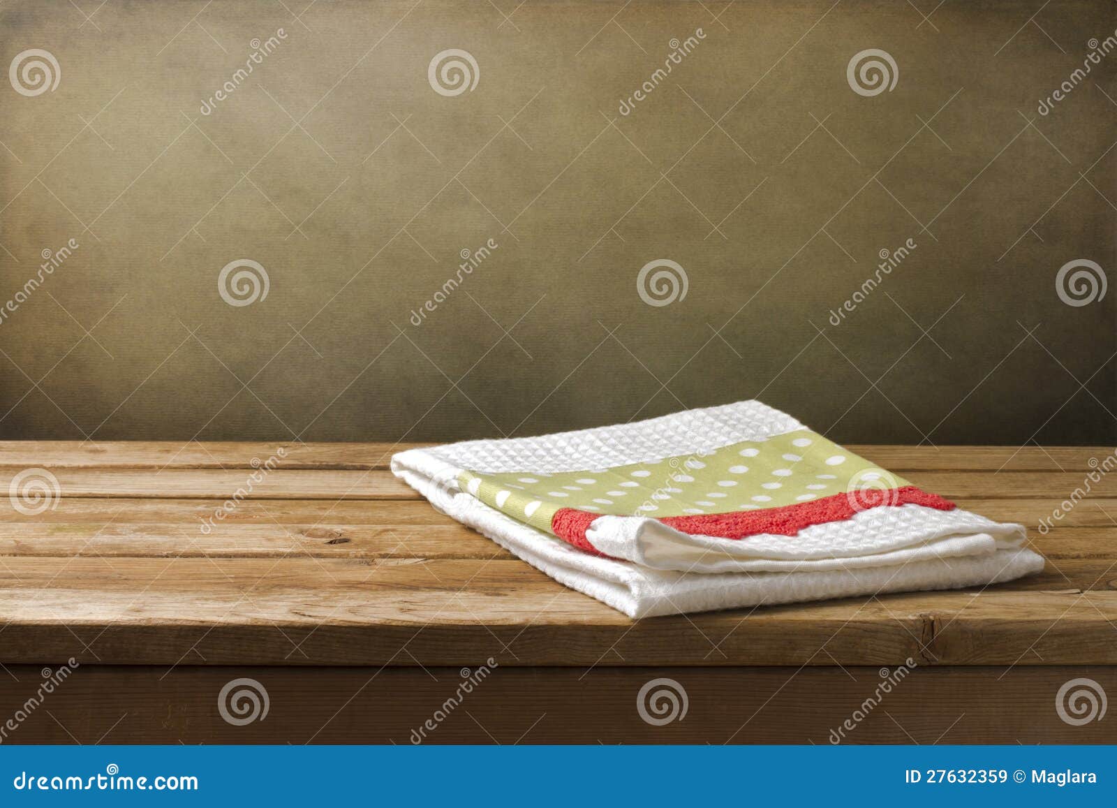 Kitchen Towel on Wooden Table Stock Image Image of background