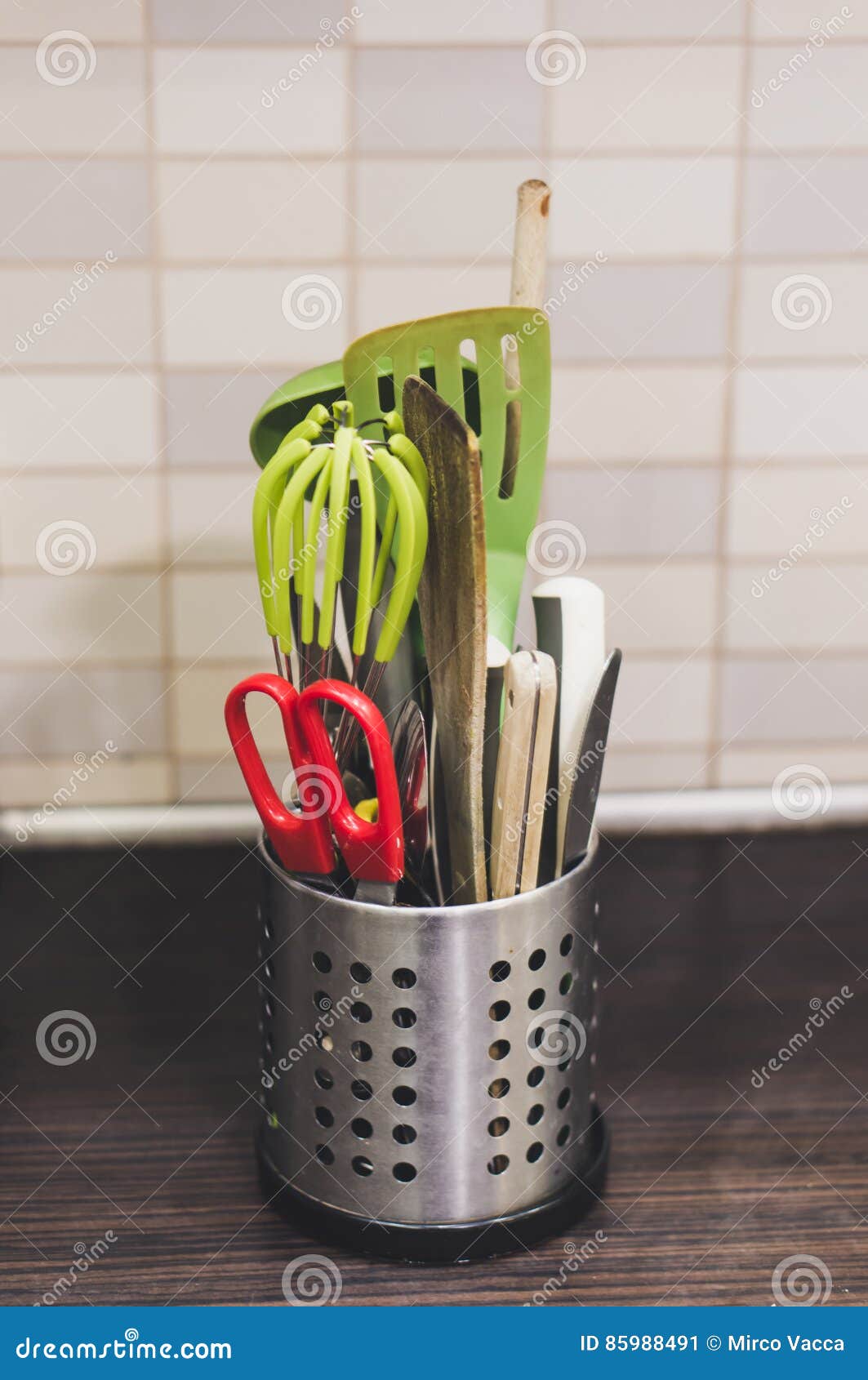 Kitchen utensil mix stock image. Image of scissors, table 85988491