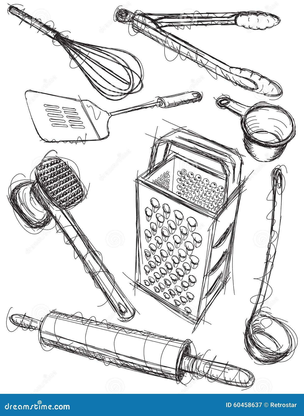 kitchen utensils set collection with hand drawn sketch for background  banner template poster 9268554 Vector Art at Vecteezy