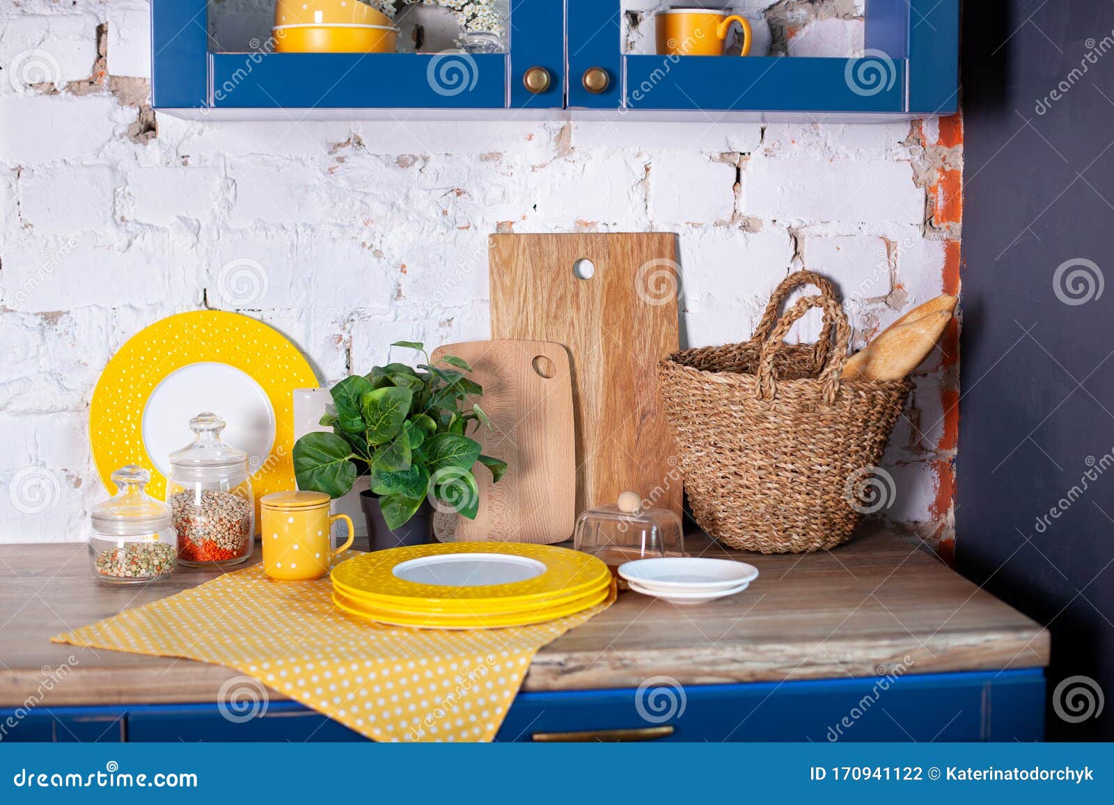 Kitchen Utensils, Concept of Home Decor Kitchen. Modern Kitchen with