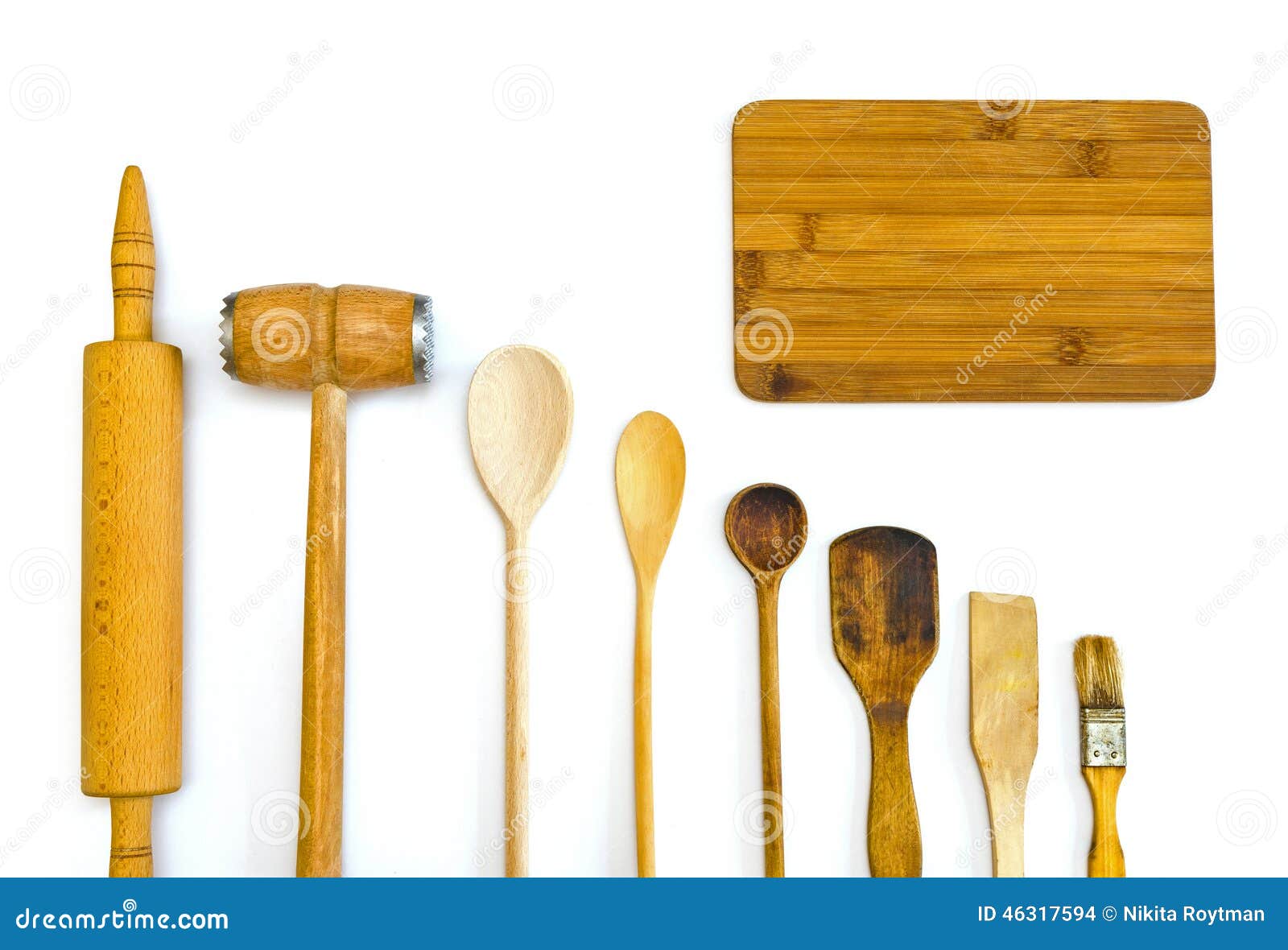 Kitchen Utensils with a Cutting Board Stock Photo Image of shape, chef 46317594