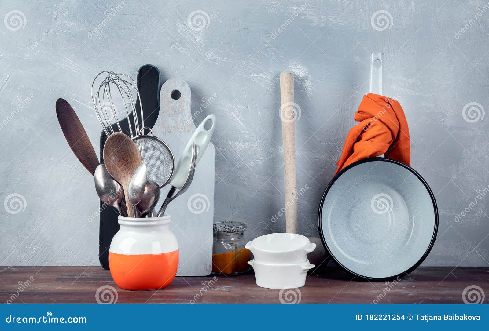 Kitchen utensils stock photo. Image of blue, concept 182221254