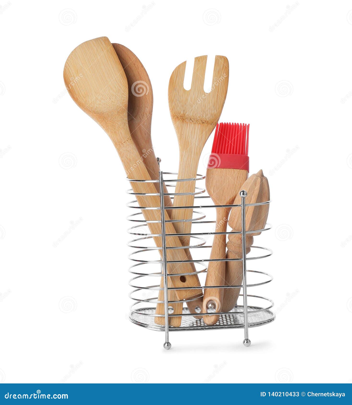 Kitchen Utensils Made of Bamboo in Stand Stock Image Image of cook