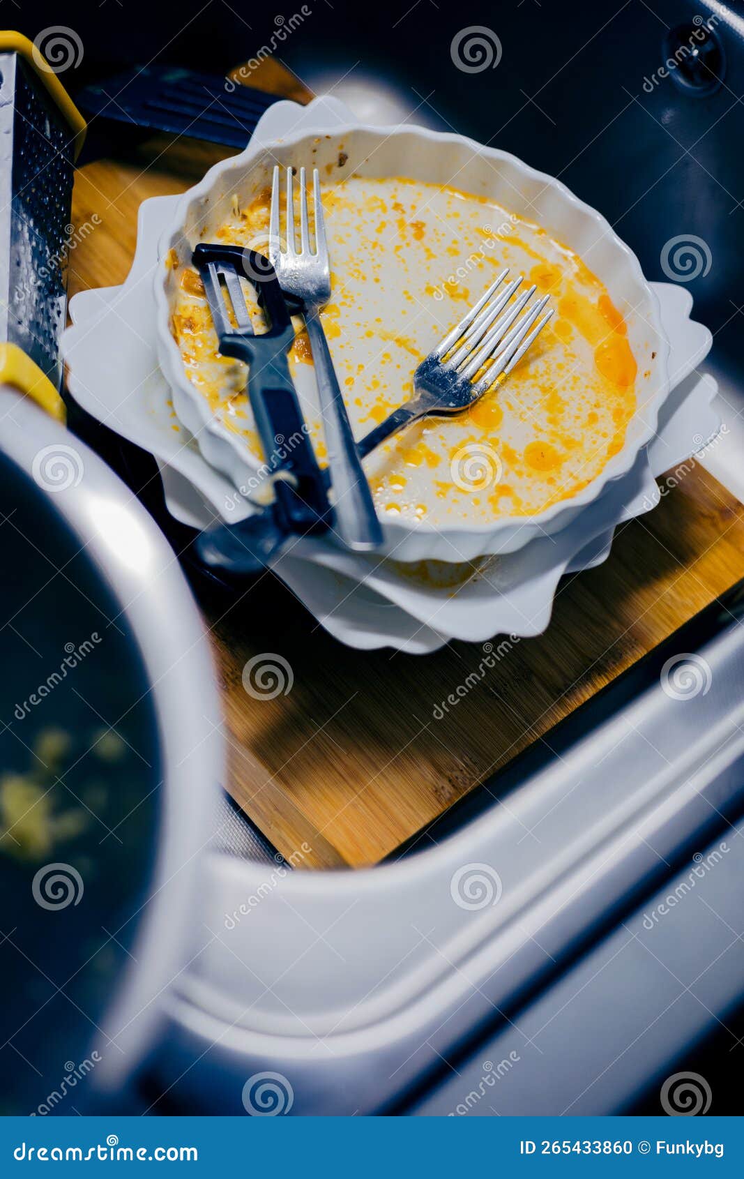 Kitchen Utensils Need a Wash Closeup Stock Photo Image of filthy, dished 265433860