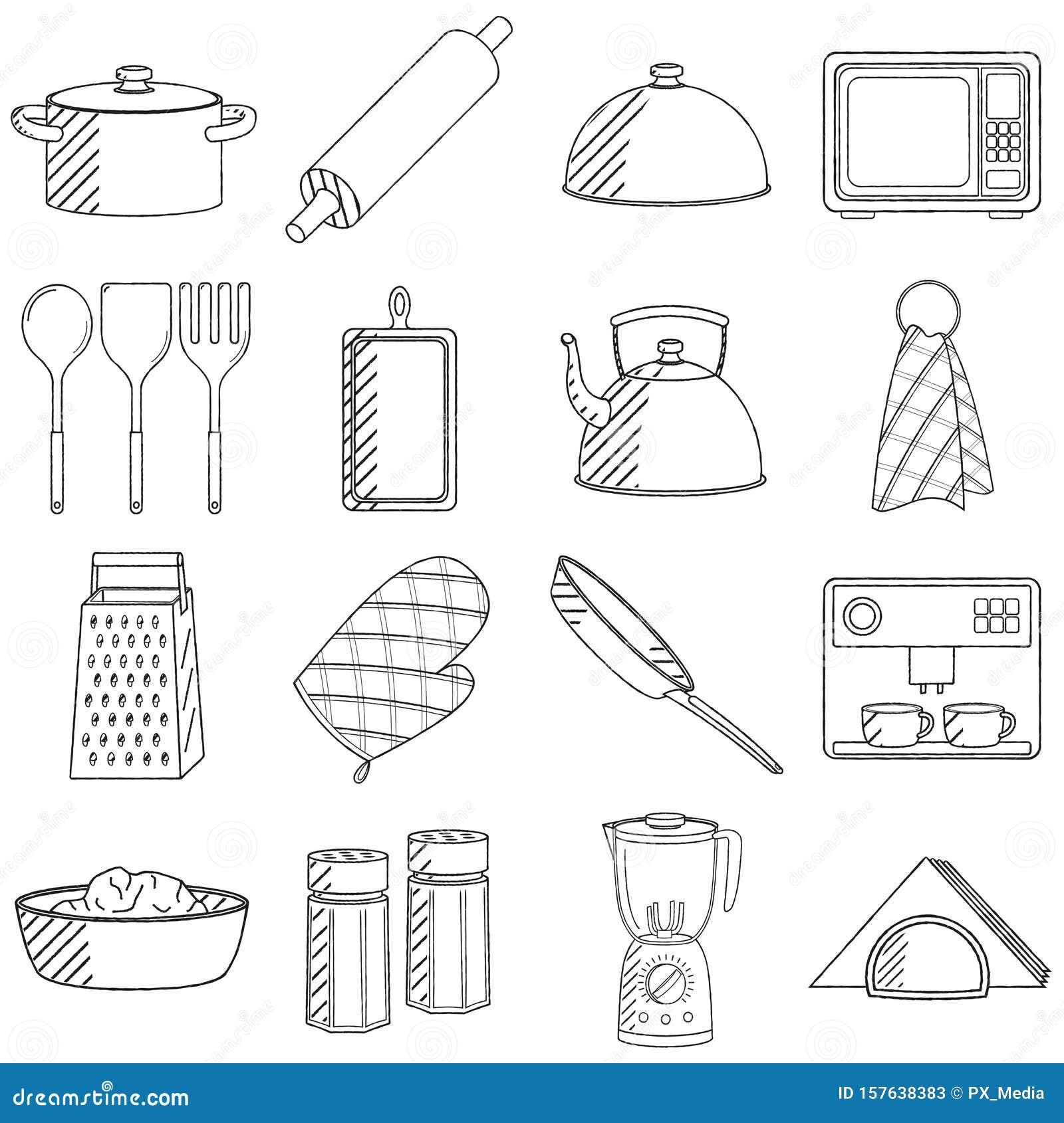 The Kitchen Tool Draw Image For Food Or Cooking Concept, Kitchen, Cooking,  Cup PNG Transparent Image and Clipart for Free Download