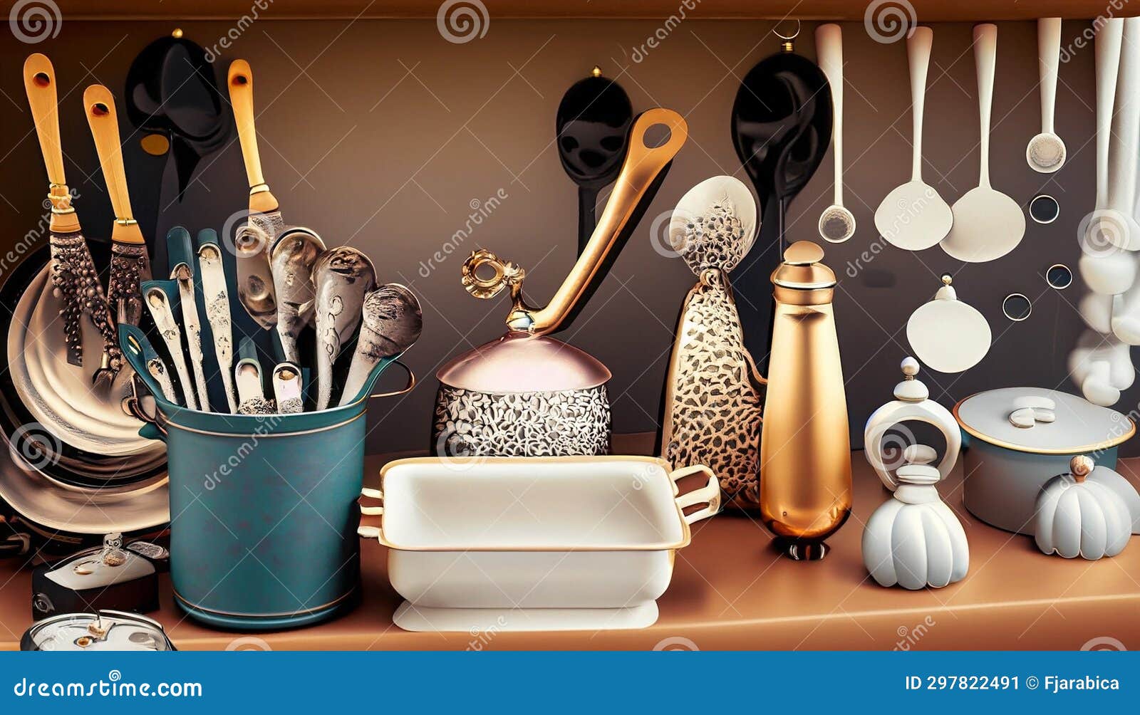 Kitchen utensils stock illustration. Illustration of retro - 297822491