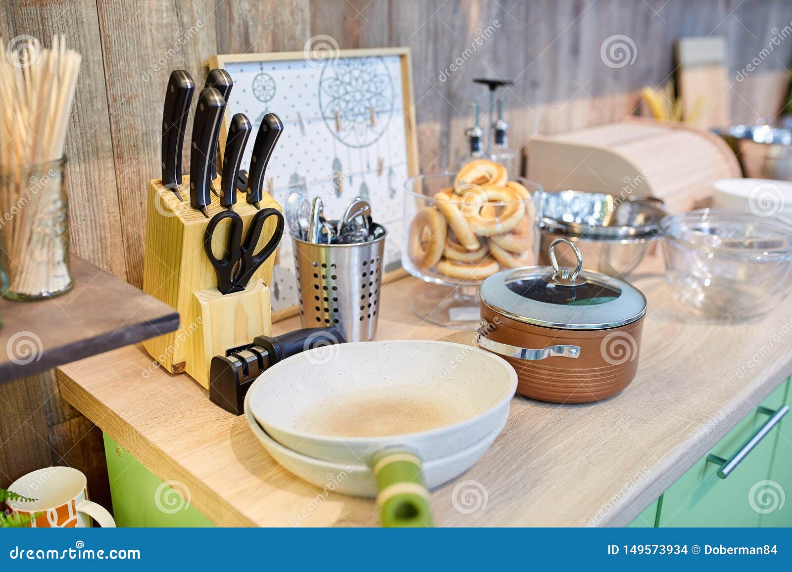 Kitchen Utensils on the Table. the Hearth Concept. Stock Photo Image