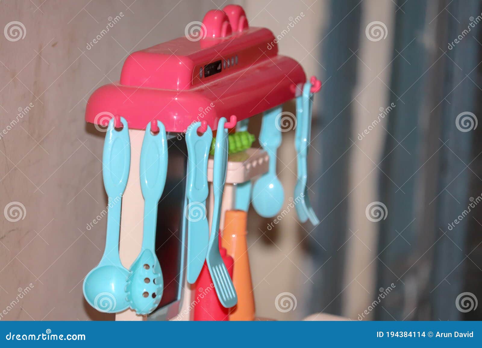 Kitchen Utensils Toy Set for Kids Design at Home Stock Photo Image of