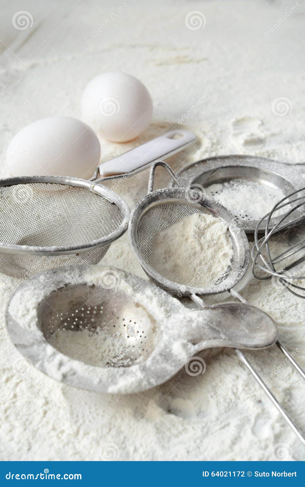Kitchen Utensils and Wheat Flour Stock Photo Image of utensils