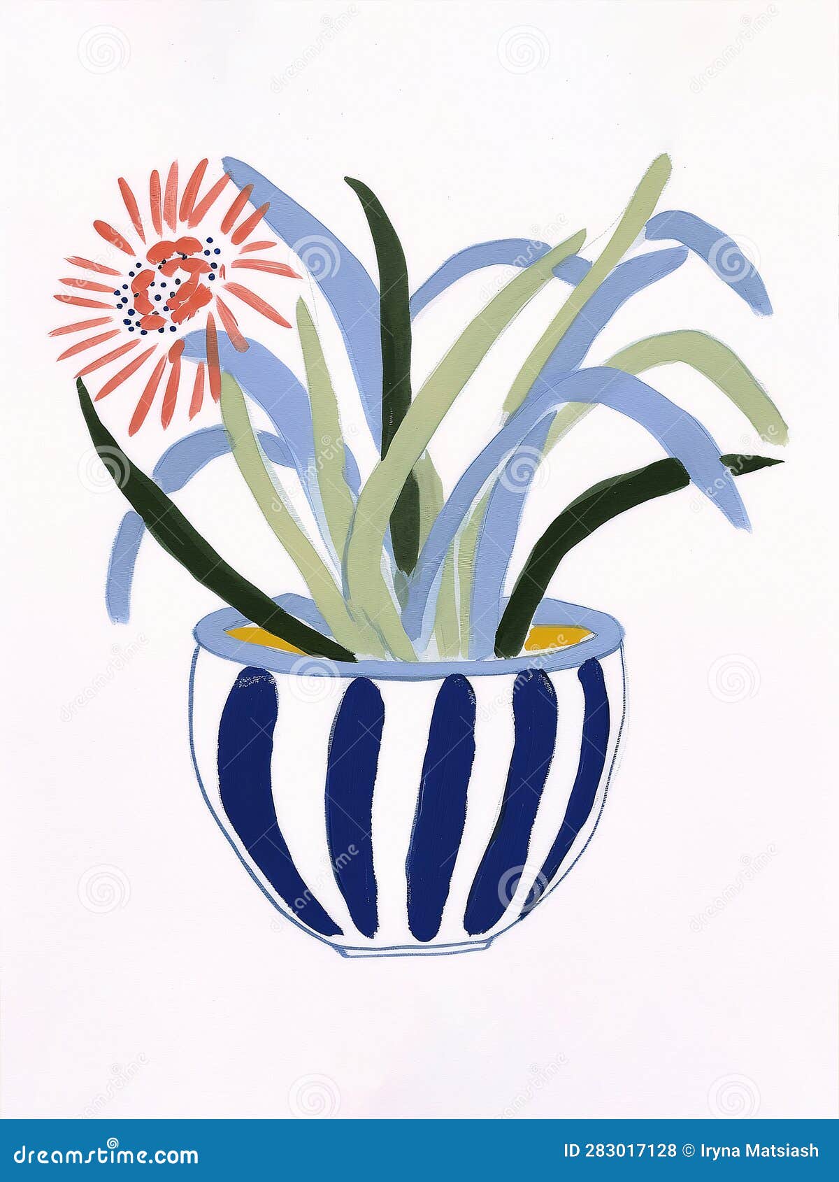 Kitchen Wall Art. Flower in a Vase Poster Stock Illustration