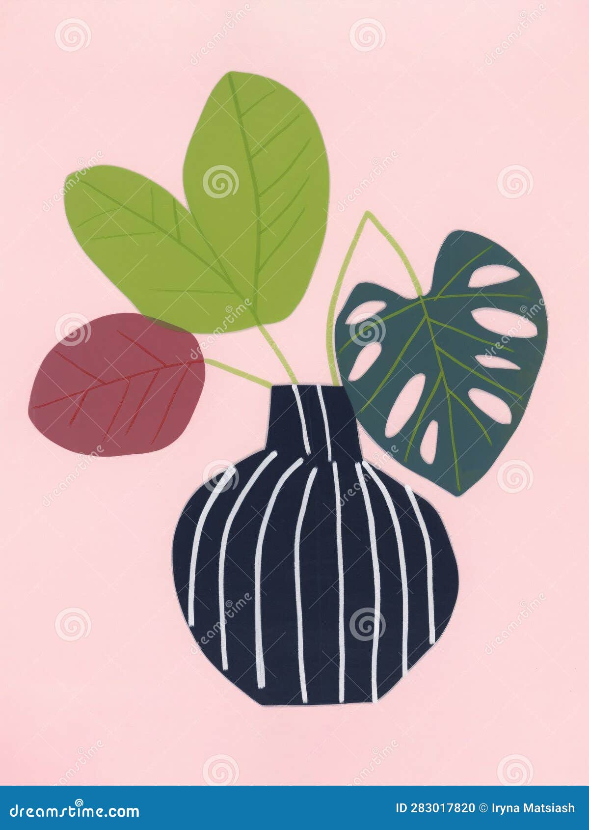 Kitchen Wall Art. Flower in a Vase Poster Stock Illustration