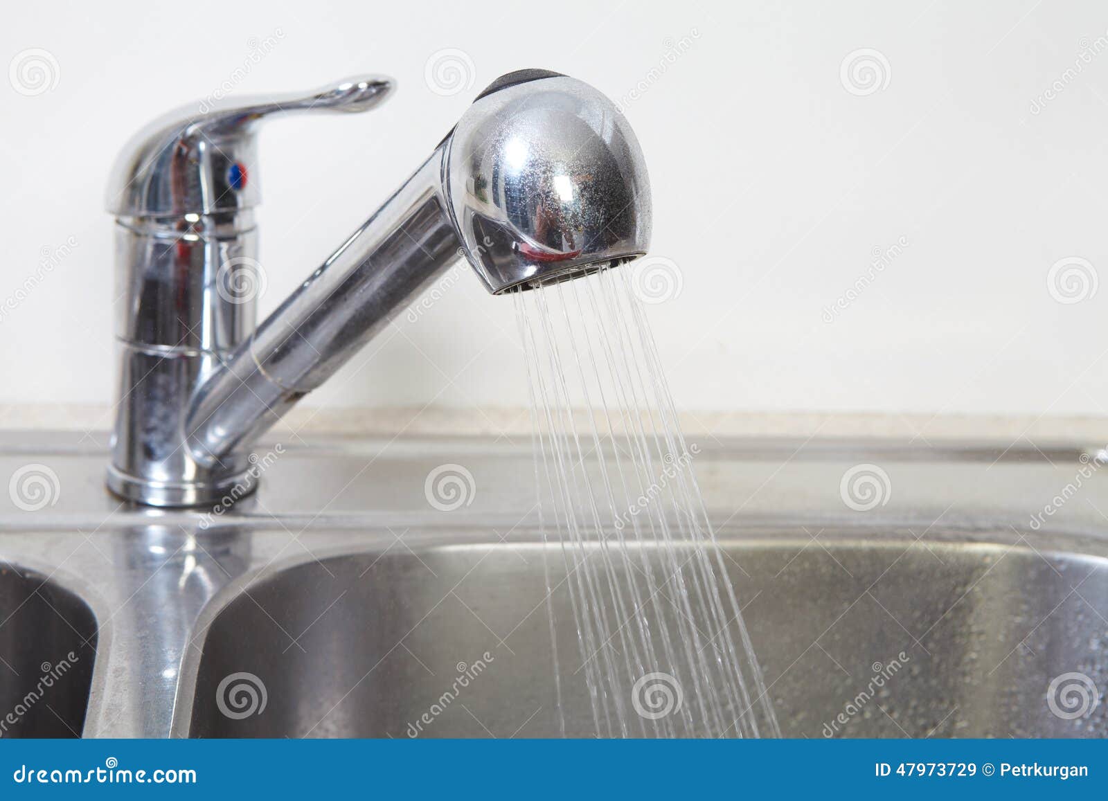 Kitchen Water Tap and Sink. Stock Image Image of interior, adjustable