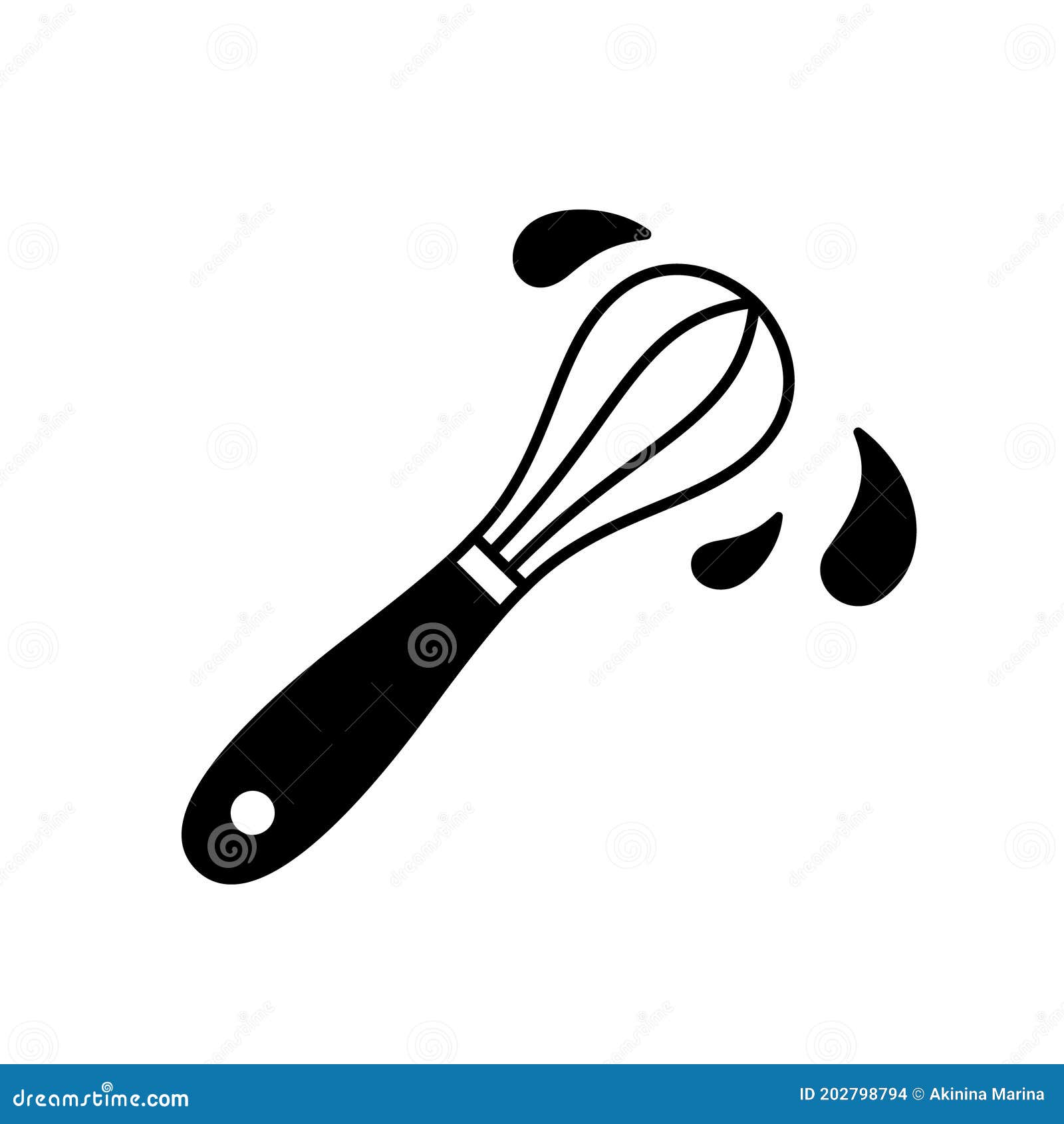 automatic whisk mixer with handle icon vector outline illustration