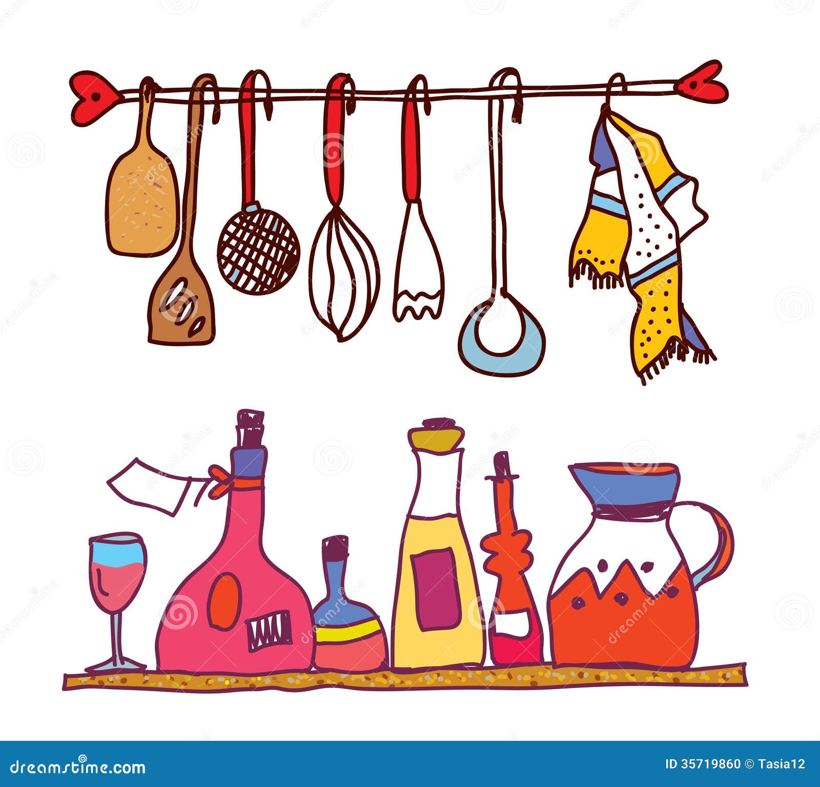 Kitchen and Wine Accesorries Funny Design Stock Vector - Illustration of fork, object: 35719860 Kitchen and Wine Accesorries Funny Design Stock Vector - Illustration of fork, object: 35719860