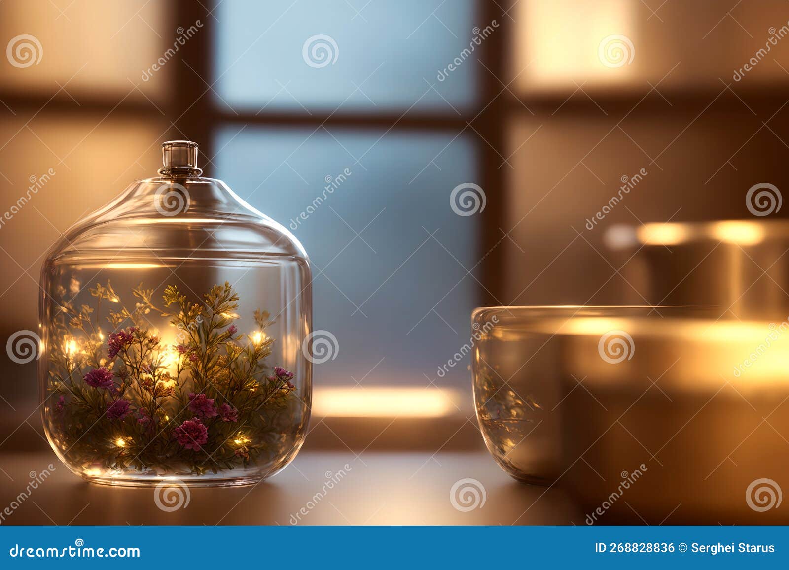 Kitchen Worktop with Flower in a Jar. Selective Focus. Defocused