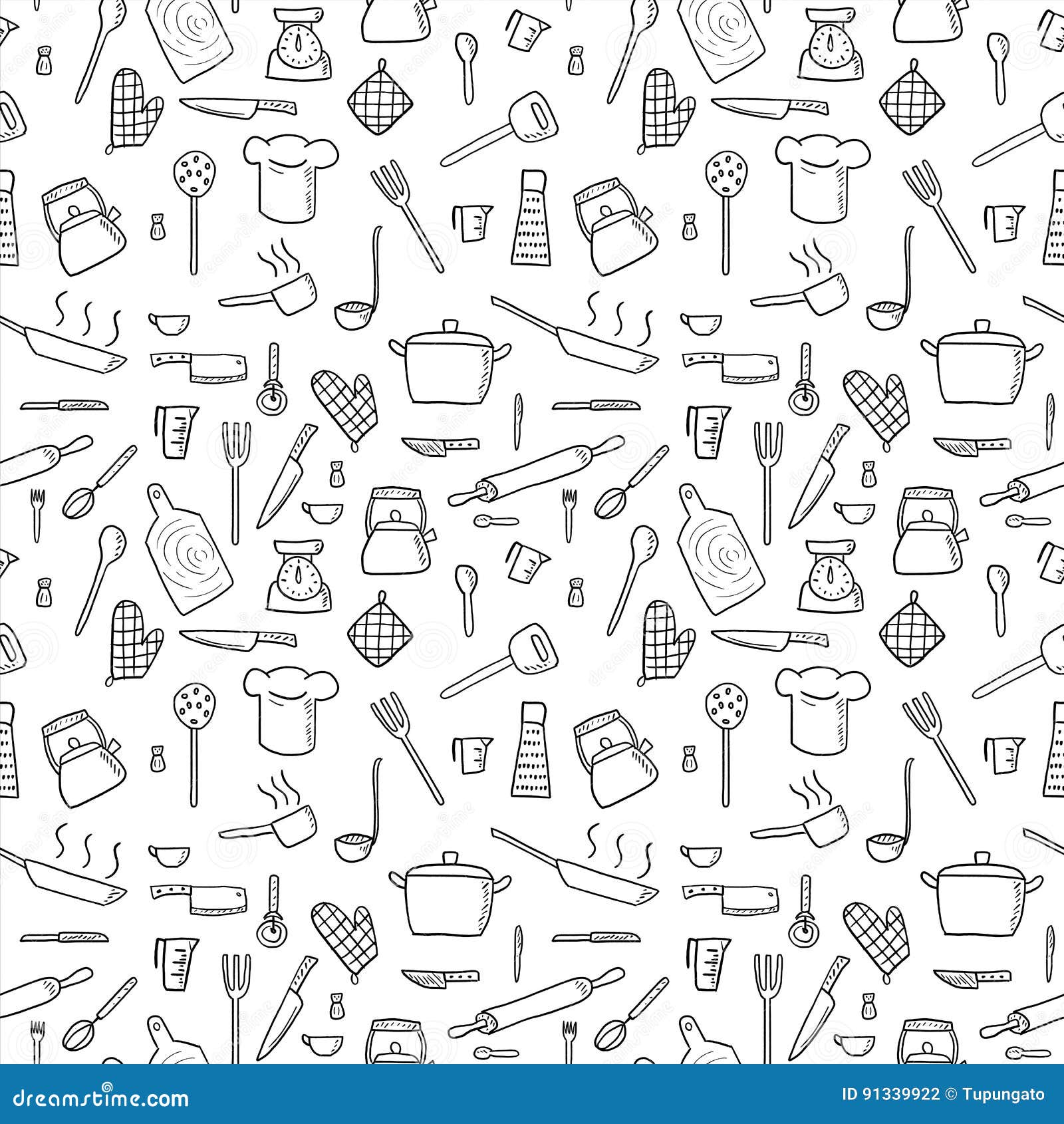 Kitchenware background stock vector. Illustration of background 91339922