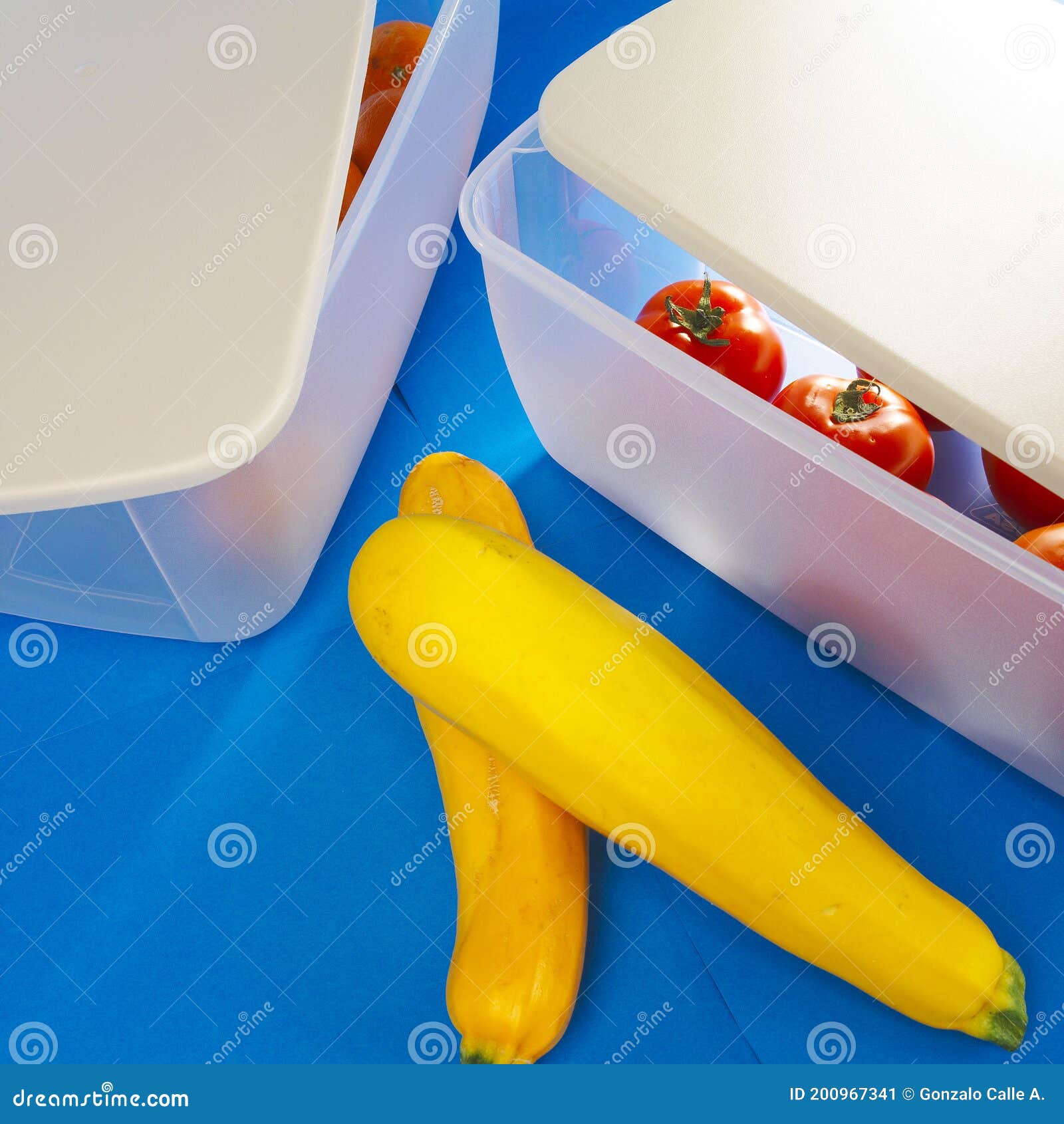 Kitchenware Plastic Containers for Storing Food in the Fridge Stock