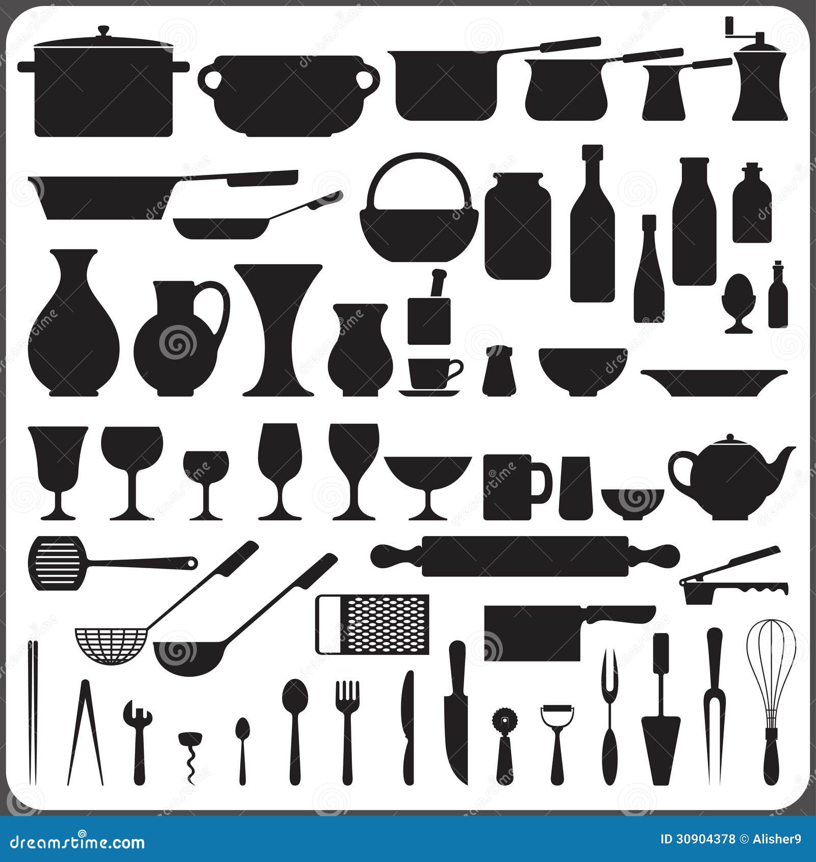 Kitchenware set - vector graphics Stock Vector by ©tupungato 151124098