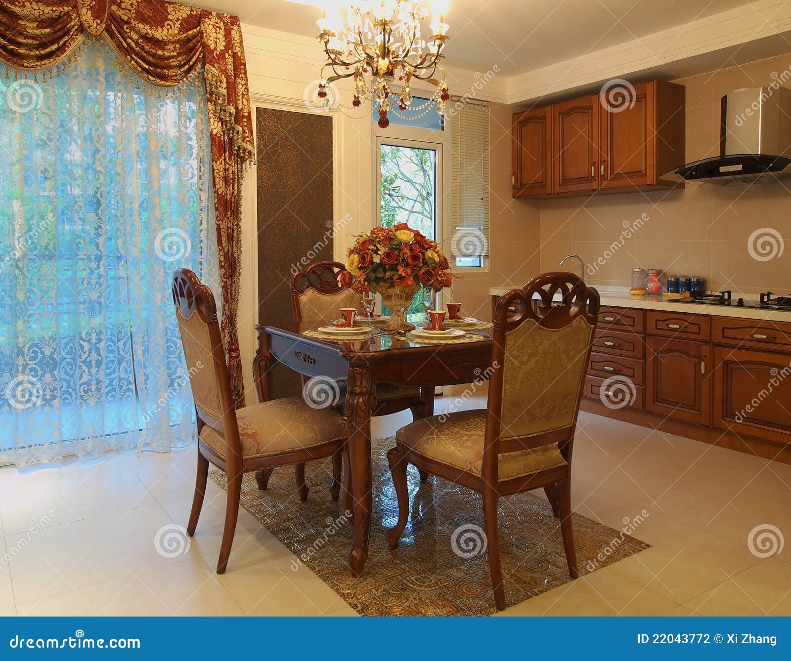 Kitchenï¼ŒDining Hall stock photo. Image of lamp, hall - 22043772