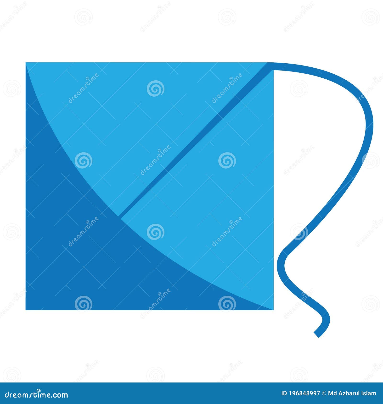 Traditional Simple Blue Paper Kite Stock Vector Illustration of blue