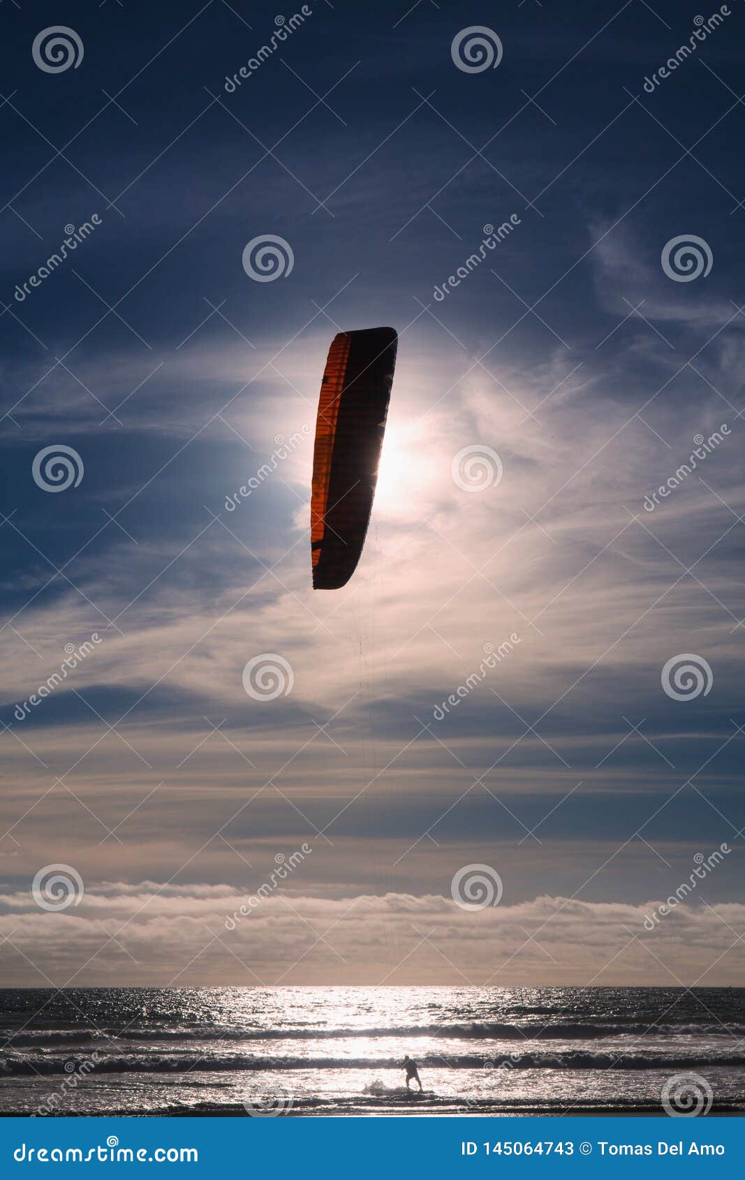 Kite Boarder at San Diego Beach Stock Image Image of pacific