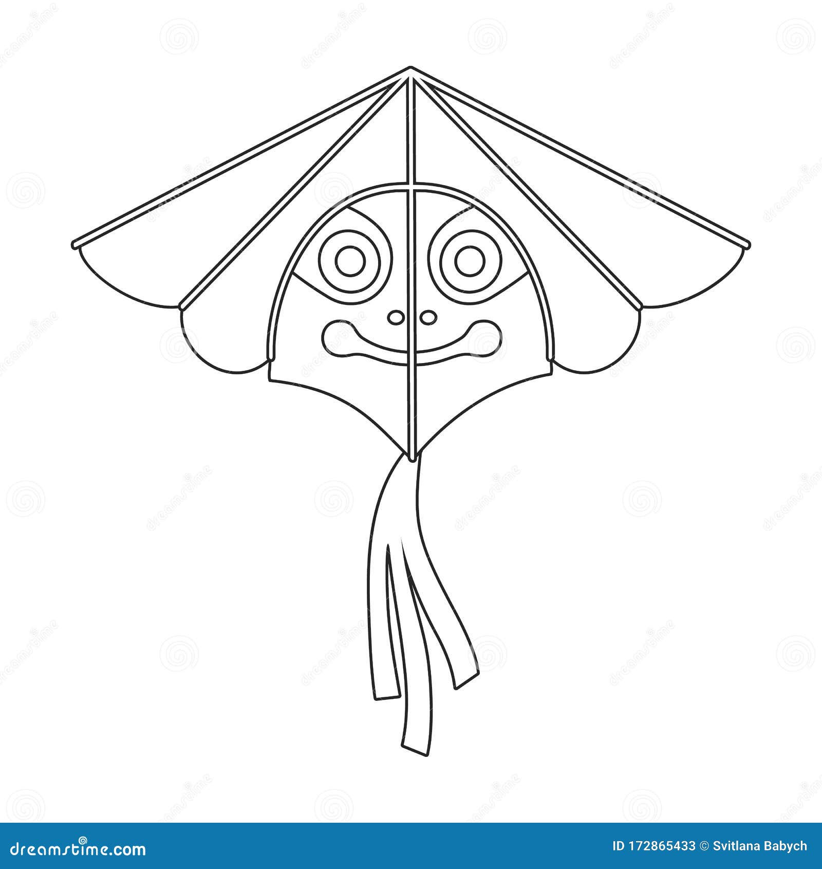 Kite Butterfly Vector Icon.Outline Vector Icon Isolated on White