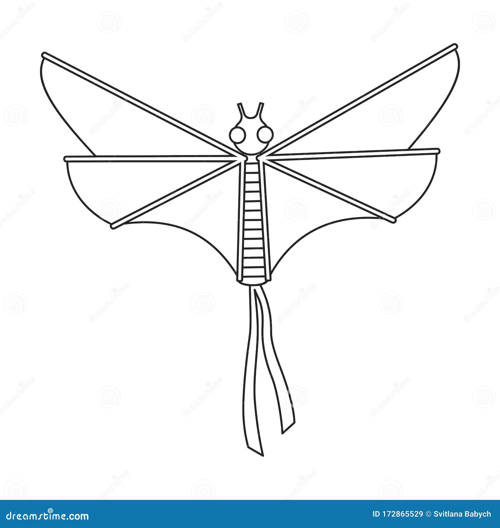 Kite Butterfly Vector Icon.Outline Vector Icon Isolated on White