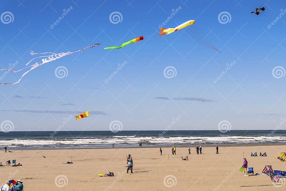 Kite Festival in Seaside Oregon Editorial Photography Image of sand