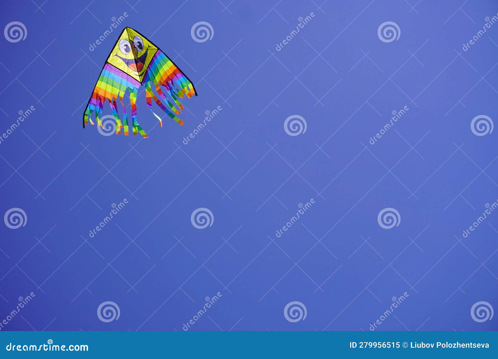 A Kite Flies in the Blue Sky Stock Image Image of freedom, beautiful