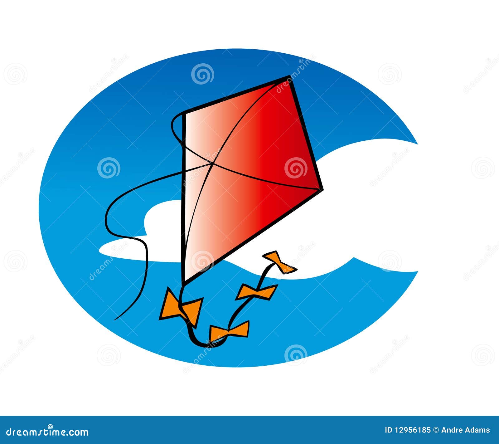 Kite flying stock vector. Illustration of children, cartoon - 12956185