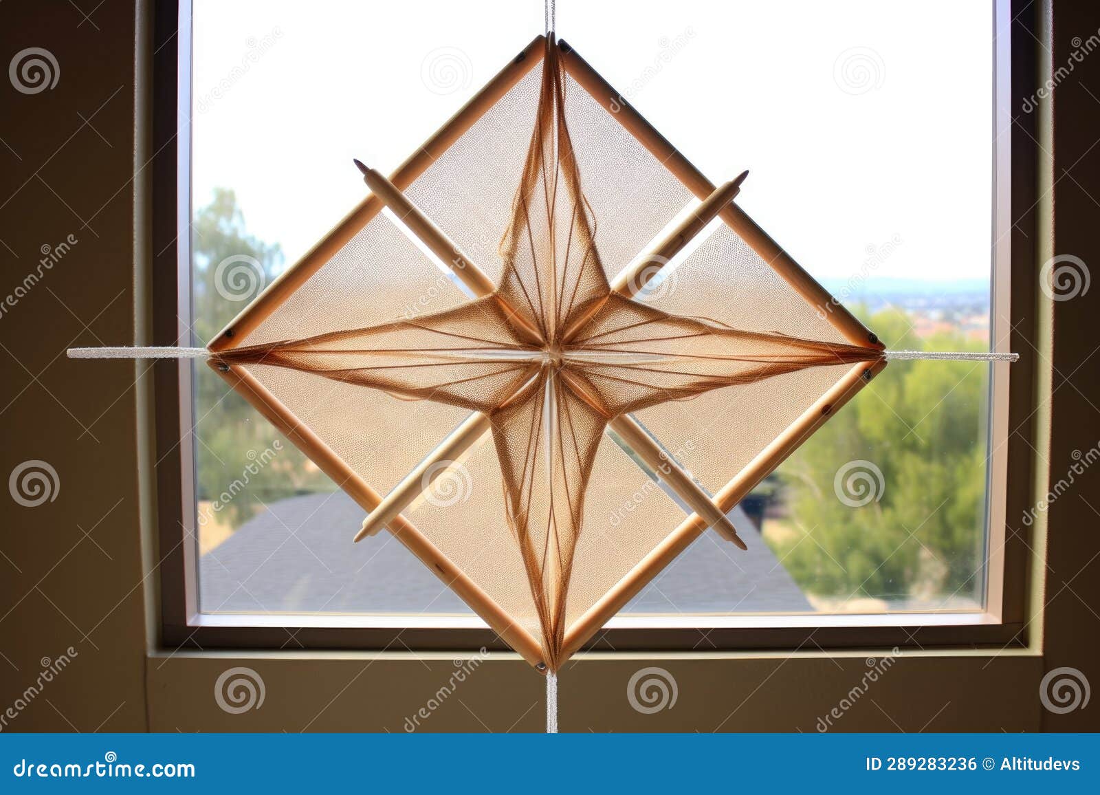 Kite Frame Made from Wooden Dowels and String Stock Photo Image of