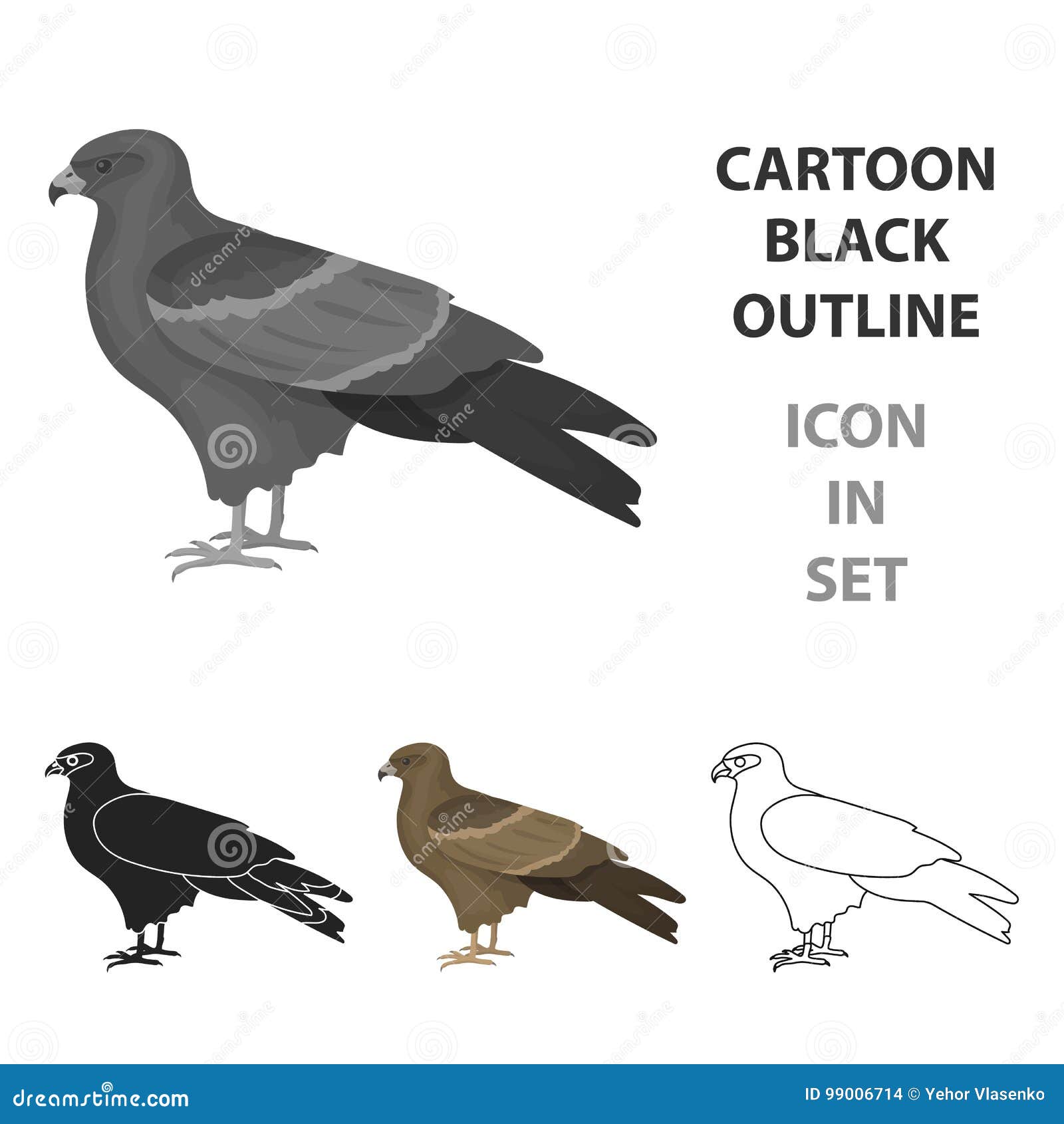 kite icon in cartoon style  on white background. bird  stock  .