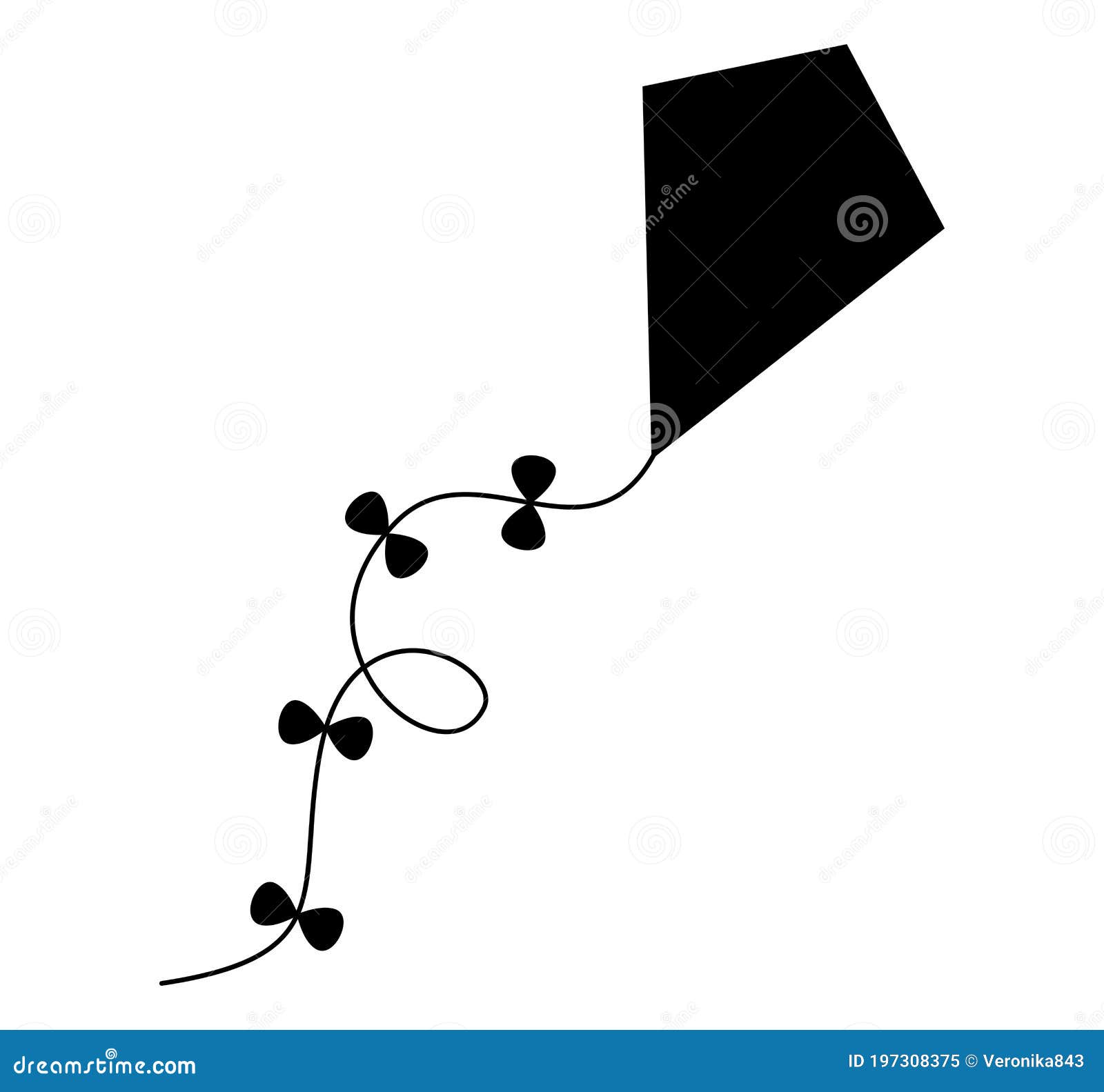 Kite Silhouette Icon. Vector Illustration Isolated on White Stock