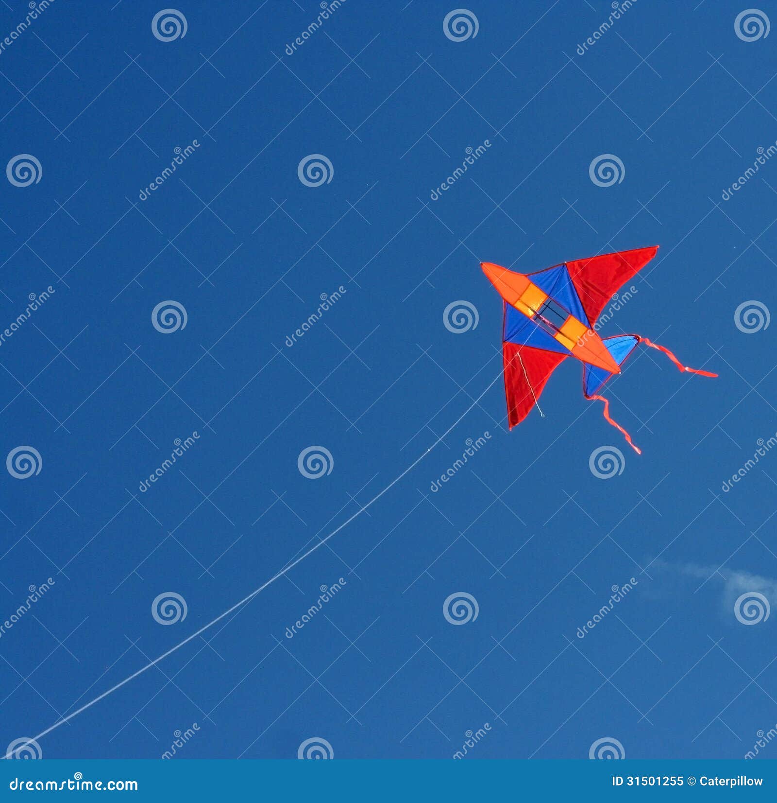 Kite in the sky stock image. Image of flight, ribbon 31501255