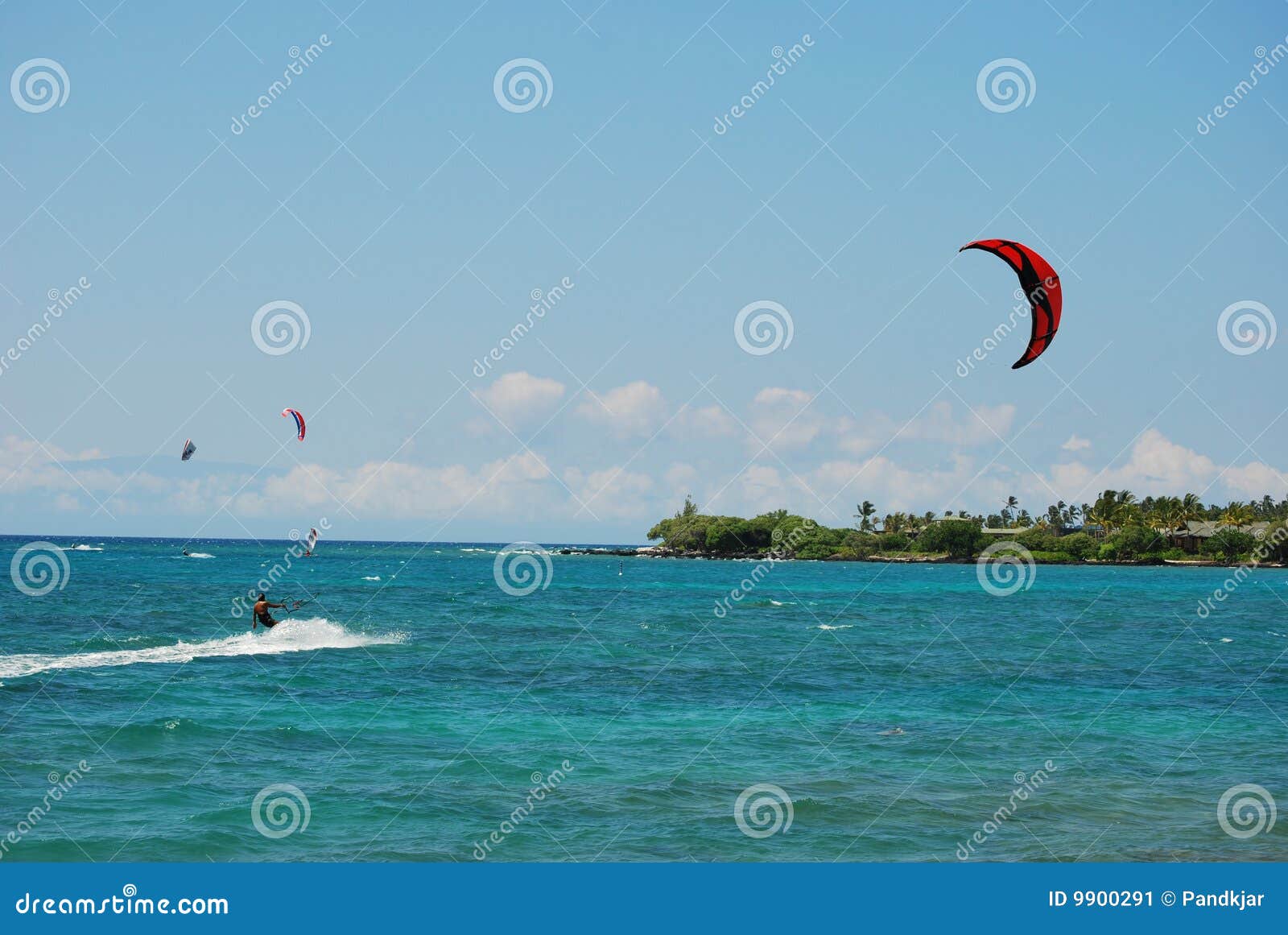 Kite Surfing Big Island stock image. Image of island, sport 9900291