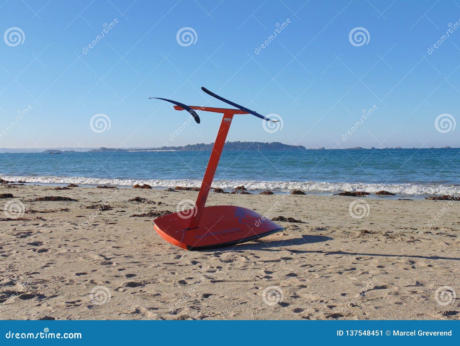 Kite Surfing Board on the Beach 3 Stock Image Image of wave, cold