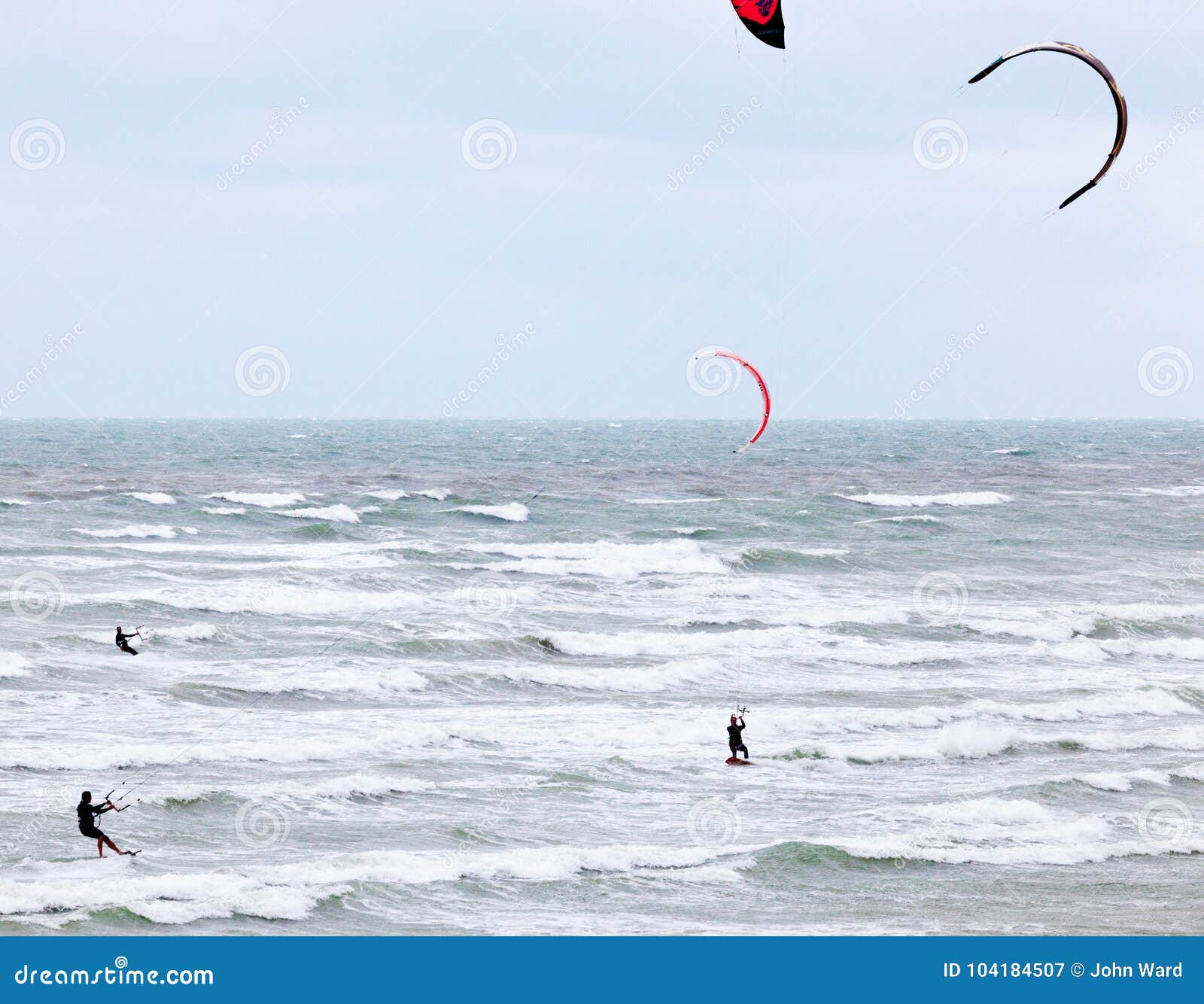 Kite Surfing at Brighton stock image. Image of waves 104184507