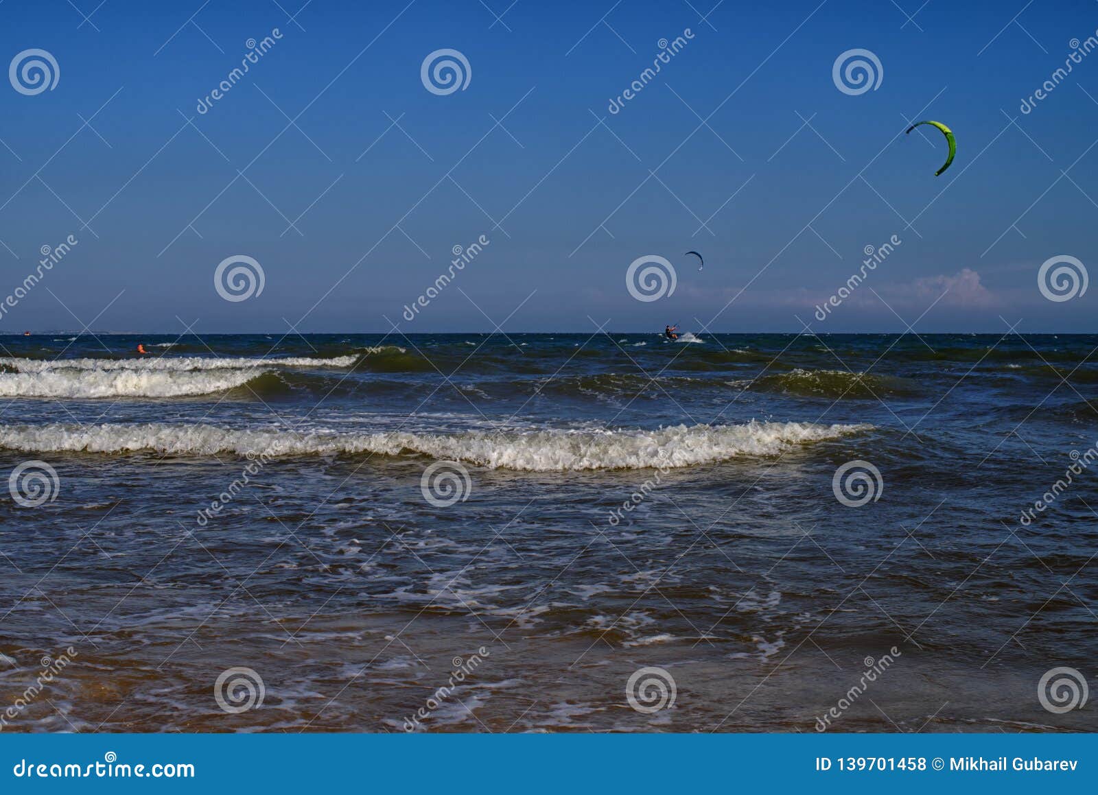 Kite Surfing in the Gulf Mui Ne Stock Photo Image of action, summer