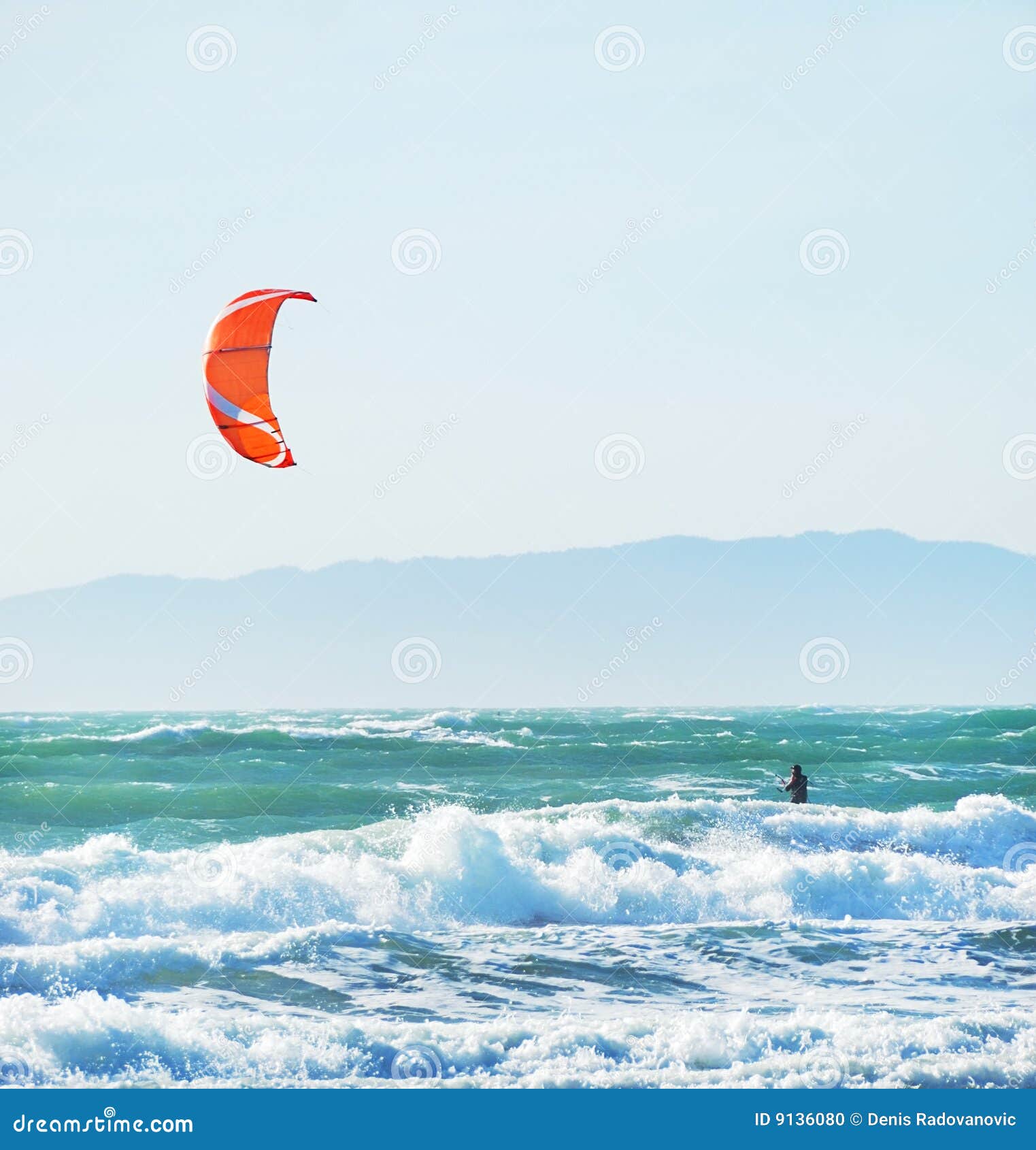 Kite Surfing in San Francisco California Stock Photo Image of