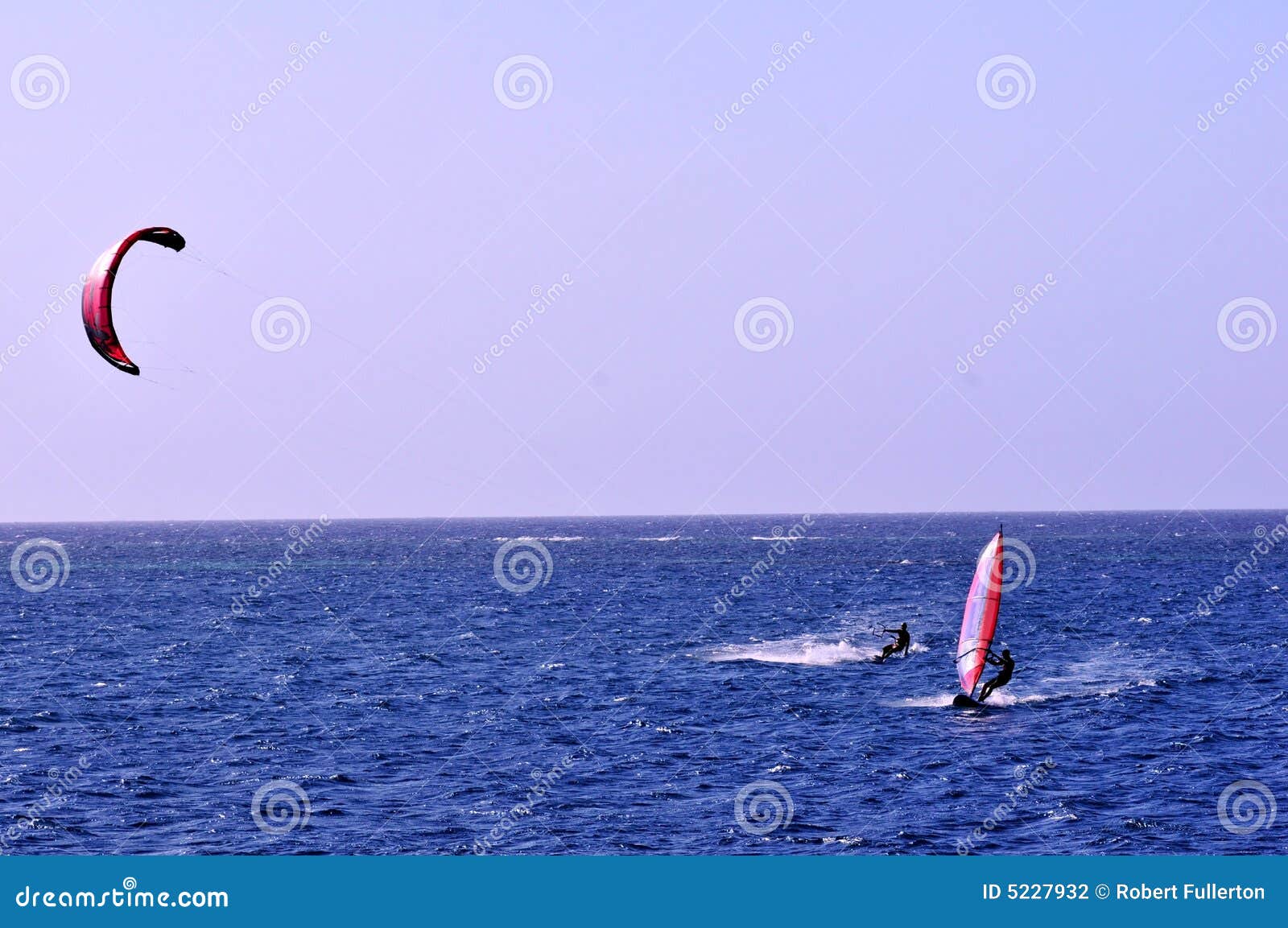 Kite, Windsurfer and Ocean stock photo. Image of blue 5227932