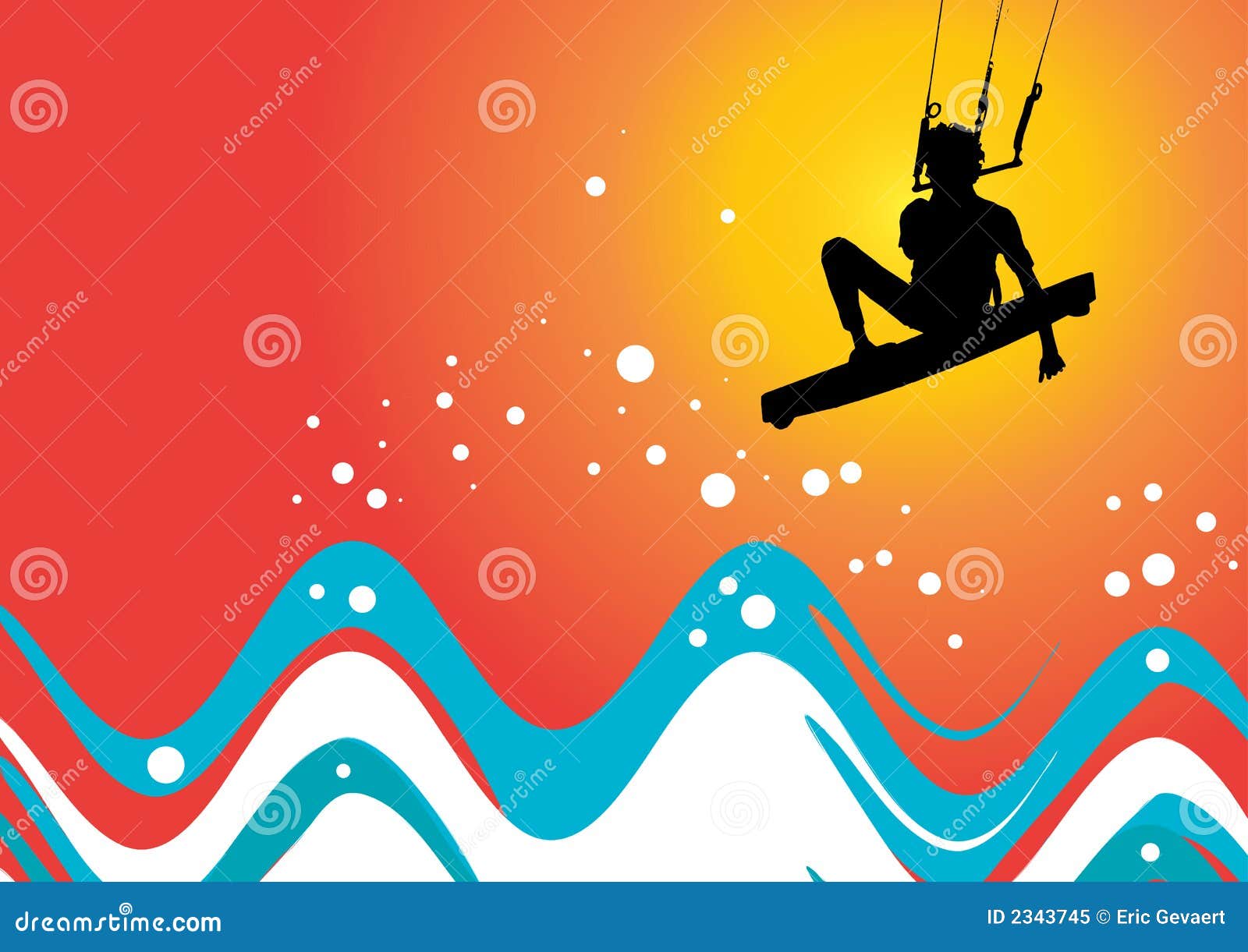 Kiteboarding stock vector. Illustration of nature, freestyle 2343745