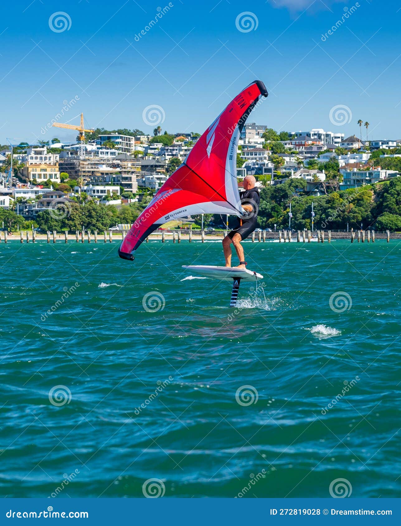 Kite Boarding on the Waitemata Editorial Stock Photo Image of
