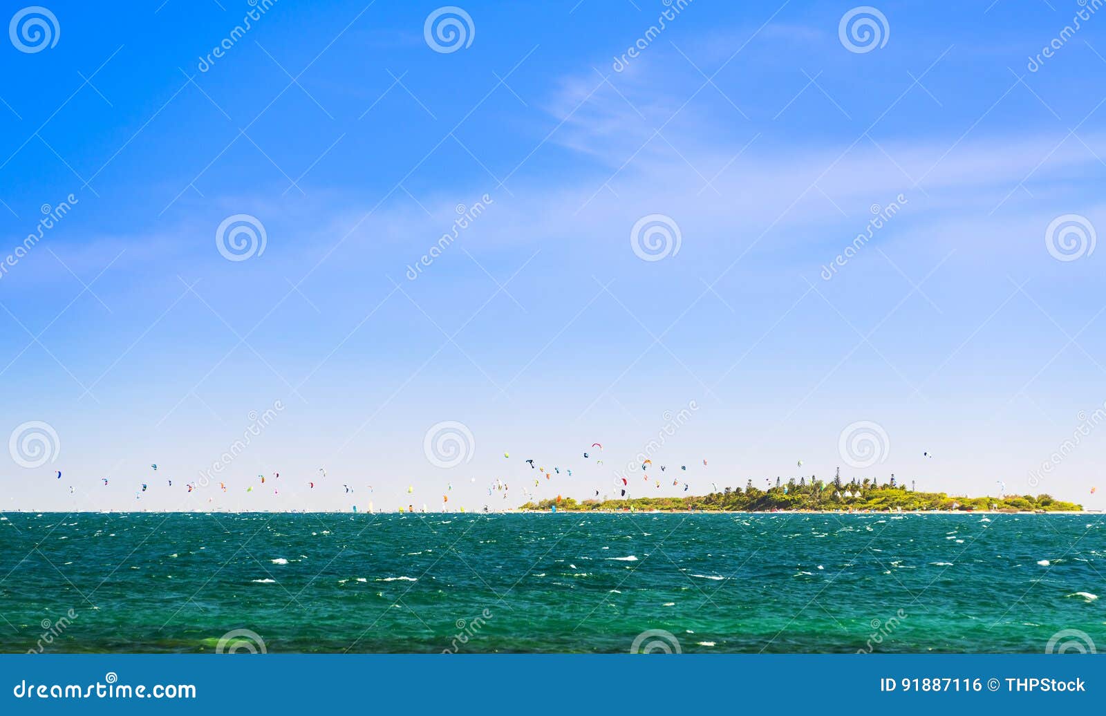 kiteboarding tropical island