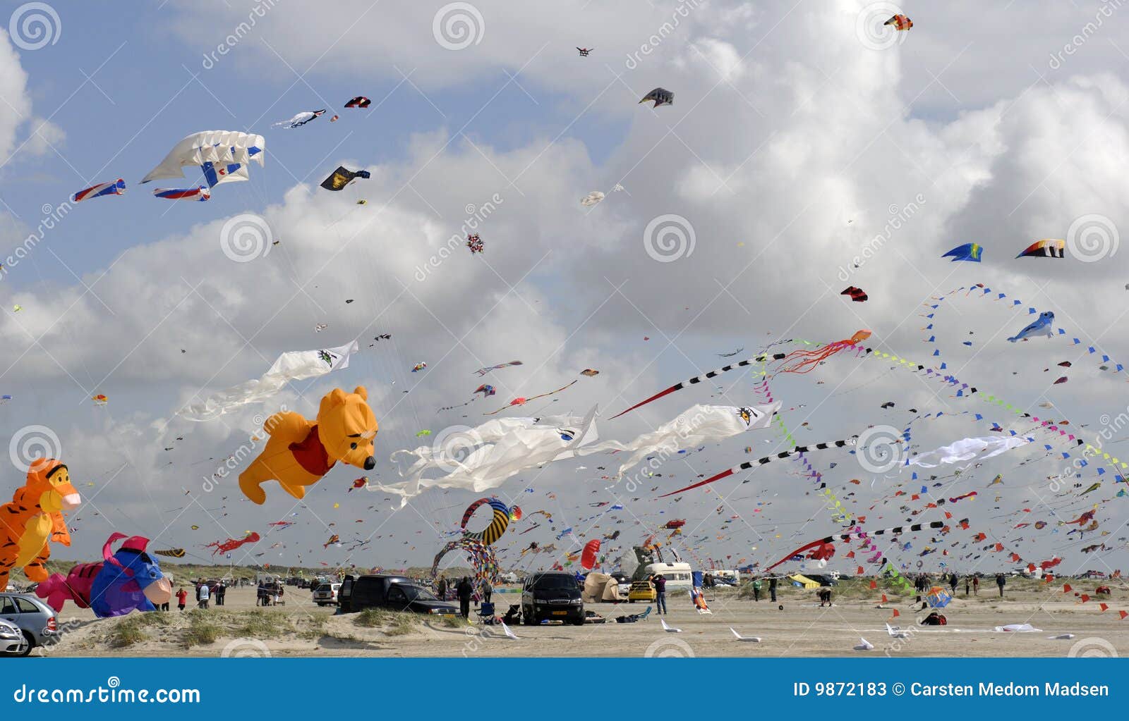 Kites all over the beach editorial stock photo. Image of summer 9872183