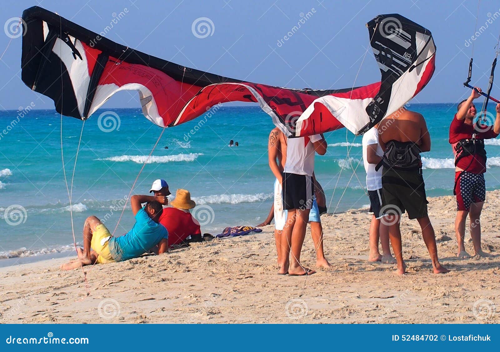 Kitesurfing in Cuba editorial photography. Image of thrilling 52484702