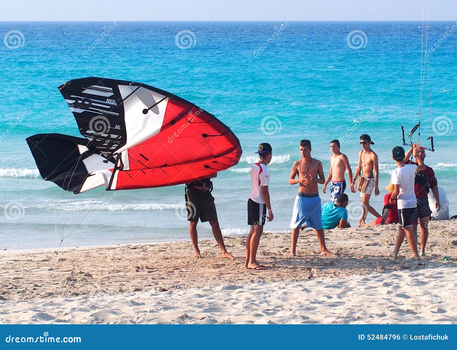 Kitesurfing in Cuba editorial photo. Image of hobby, freestyle 52484796