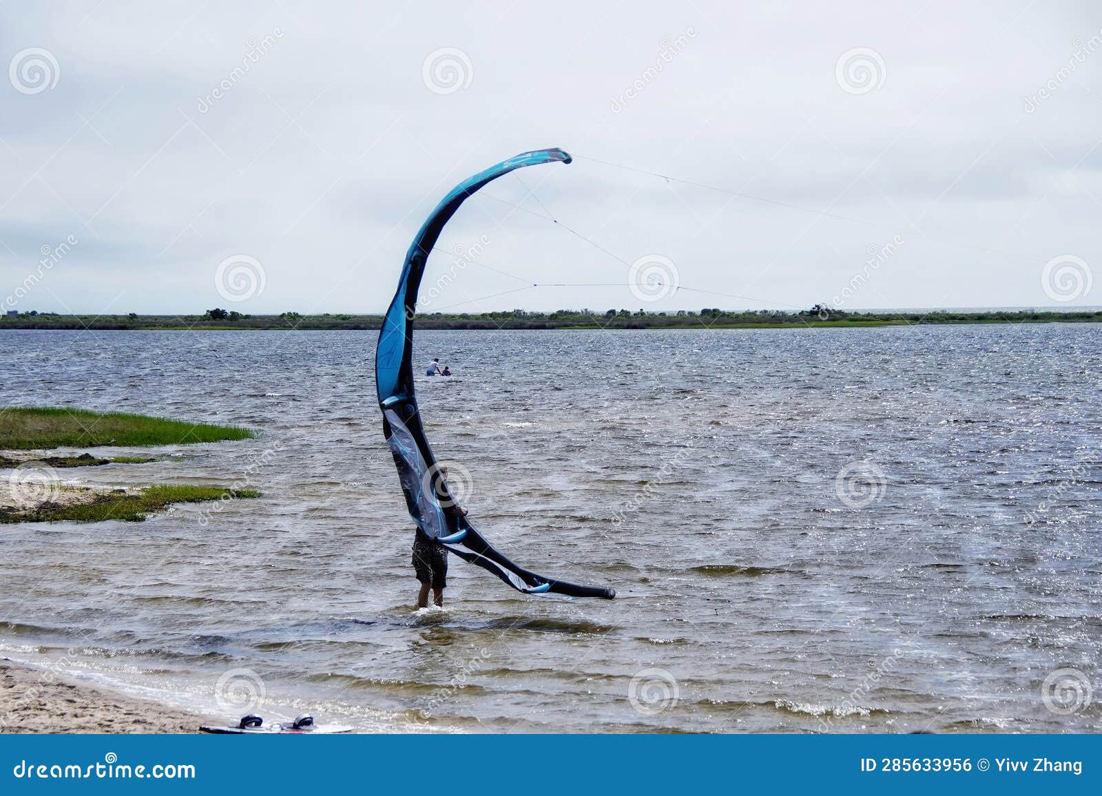 Kitesurfing at Outer Banks Beaches, North Carolina Stock Photo Image