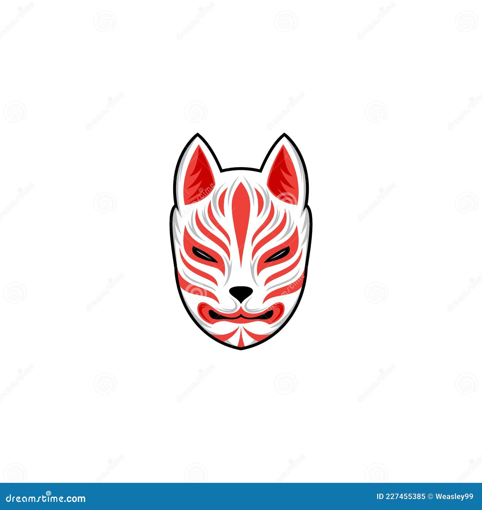 Kitsune Mask Illustration, Japanese Traditional Mask, Kitsune, Kabuki ...