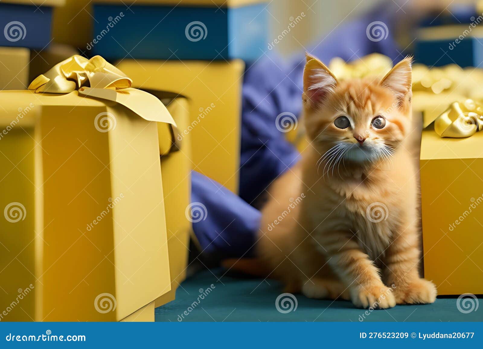 A Kitten Next To Boxes, Kitten Office Stock Image Image of boxes